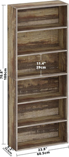 IRONCK Bookshelves and Bookcases Floor Standing 6 Tiers Display Storage Shelves - Image 3