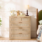 LEYAOYAO Rattan Dresser for Bedroom Set of 2, 33.5" Tall Chest of Drawers - Image 9