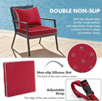 MIULEE Red Outdoor Seat Cushion 22x22 Inch Waterproof & 3 Year Fade Resistant - Image 4
