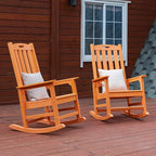 Psilvam Oversized Outdoor Rocking Chair Set of 2, HDPE Porch Rocker - Image 7