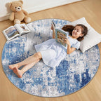 RELEANY Washable Area Rugs 4ft Non-Slip Modern Abstract Soft by RELEANY