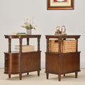 Narrow End Table Set of 2 with 2 Storage Drawers, Vintage Sofa Beside Table by MODERION-YourHomeSoulMate