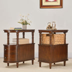 Narrow End Table Set of 2 with 2 Storage Drawers, Vintage Sofa Beside Table by MODERION-YourHomeSoulMate