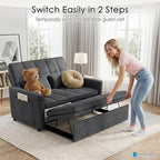 54'' Sleeper Sofa Bed, Convertible Pull Out Couch Futon - Image 7