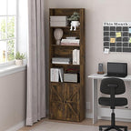Furinno Jensen Book Shelf, 6-Tier Farmhouse Bookshelf, Display Bookcase - Image 2