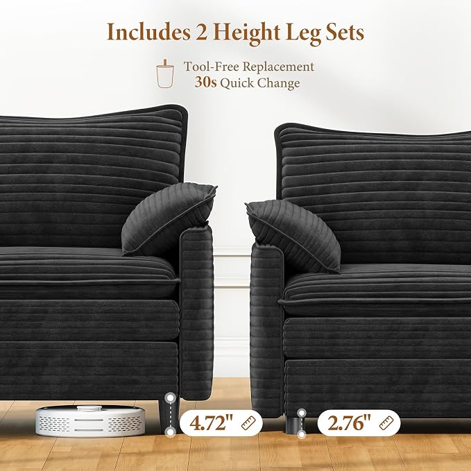 Vesgantti 108" Cloud Couch for Living Room, t6 Seats Deep Seat Sectional - Image 4