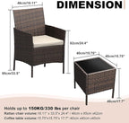 GarveeLife 3-Piece Patio Furniture Set, Rattan Outdoor Furniture - Image 2