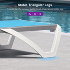 PURPLE LEAF Patio Chaise Lounge Chair Set of 3 Outside Aluminum Plastic - Image 7