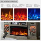 OKD 3-Sided Glass Farmhouse Fireplace TV Stand - Image 4