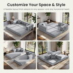 78.8" Convertible Futon Sofa Bed, Corduroy Futon Couch - Image 3