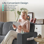 LINSY HOME Loveseat Sofa with Storage - Image 6
