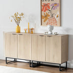 EYYTHUNG Fluted Storage Cabinet Set of 3, Sideboard Buffet Cabinet Modern - Image 4