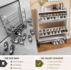 Nicetree Shoe Cabinet with 2 Flip Drawers, Freestanding Shoe Organizer - Image 8