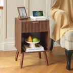 Fultyle Nightstand with Charging Station, Fluted Night Stand with USB and Type - Image 2