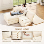 Vesgantti 101" V-Shaped Corner Couch Sectional, 7 Seat Customizable Modular - Image 4