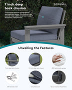SERWALL HDPE Patio Sofa Set, 4-piece Sectional Outdoor Furniture Set, All - Image 4