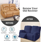 Genina Recliner Loveseat Covers, Stretch Reclining Sofa Covers, 2 Seater Couch - Image 6