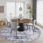 Round Area Rug for Living Room: 6 ft Washable Modern Abstract Soft Thin Rug - Image 3