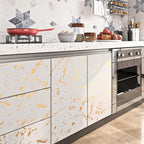 FunStick 24"x200" Off White and Gold Marble Peel and Stick Wallpaper Self - Image 3