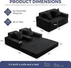 MAXYOYO Loveseat Sofa Bed, 4 in 1 Convertible Boneless Couch Folding Recliner - Image 2