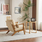 Karl home Accent Chair Wide Armrest Mid-Century Lounge Chair Teddy Fleece - Image 6