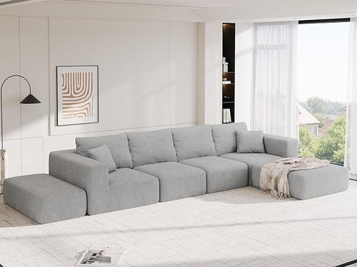 152''Modular Sectional Sofa, Large Boneless Sectional Couches by CUGOAO