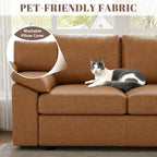 85 Inch Faux Leather Modular Sectional Sofa - Image 8