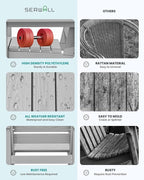 SERWALL Patio Dining Table and Bench Set - Image 6