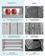 SERWALL Patio Dining Chair Set of 2, Light Gray - Image 4