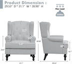 Accent Chair for Living Room, Mid Century Modern Upholstered Armchair, Wingback - Image 2
