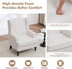 Accent Chair Set of 2, Mid Century Modern Fabric Wingback Chair, Upholstered - Image 4