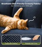 Kidirect 87in Corduroy Couch, Sofa No Tool Assembly, Comfy Couches - Image 4