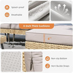 Aoxun 5-Piece Patio Furniture Set, Wicker Outdoor Furniture - Image 3