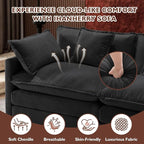 Ihanherry 111.4 Inch 3-Seater Cloud Sofa, Modular Sectional Couch, Modern Deep - Image 4