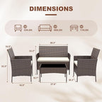 GarveeLife 4-Piece Patio Furniture Set, Rattan Outdoor Furniture - Image 2