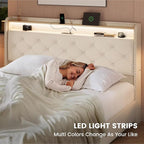 LARMACE Bed Frame King Size Platform Upholstered Bed Frame - Image 6