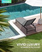 Vexwalx Outdoor Lounge Chair for Pool, Aluminum Chaise Lounge Chairs - Image 2