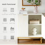 EYYTHUNG Fluted Storage Cabinets Set of 3, Sideboard Buffet Cabinet Modern - Image 7