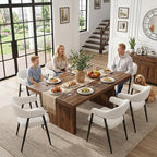 HNY Modern Dining Room Arm Chairs Set of 4, Faux Sherpa Boucle Upholstered - Image 6