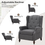 Wingback Recliner Chair with Massage and Heat, Wingback Recliner Tufted Fabric - Image 5