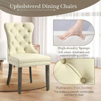 KCC Faux Leather Dining Chairs Set of 2, Upholstered High-end Tufted Dining - Image 4