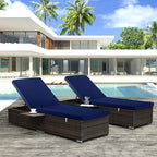 Outdoor Chaise Lounge Cushion Set of 2, Fadesafe Water-Repellent Lounge Deck - Image 6