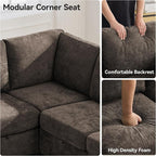 127'' Oversized U Shaped Modular Sofa, Sectional Couches - Image 4