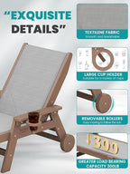 SERWALL Textilene Patio Chaise Lounge Chair, 5 Positions Adjustable Outdoor - Image 4