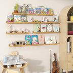 Fun Memories Picture Ledge Shelves Set of 2, 48 Inch Rustic Wall Mounted - Image 6