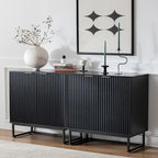 EYYTHUNG Fluted Storage Cabinets Set of 3, Sideboard Buffet Cabinet Modern - Image 9