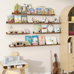 Fun Memories Picture Ledge Shelves Set of 2, 48 Inch Rustic Wall Mounted - Image 6