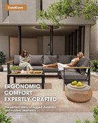 Aluminum Outdoor Patio Furniture 3 Seats, All-Weather Outdoor Patio Sofa - Image 2