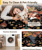 RELEANY Area Rugs Round 4ft Washable Non-Slip, Floral Vintage Distress Print - Image 5