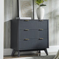 T4TREAM Fluted 3 Drawer Dresser, Curved Profile Design, Wood Drawer Organizer by T4TREAMFurniture